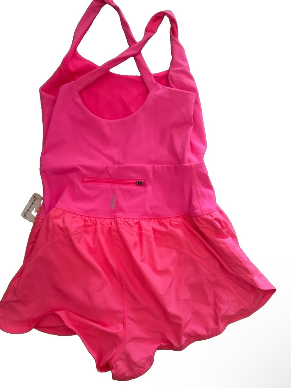 Free People Movement Righteous Runsie Romper Flamingo Fizz Hot Pink Size Small - Picture 4 of 5